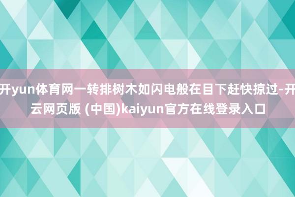 开yun体育网一转排树木如闪电般在目下赶快掠过-开云网页版 (中国)kaiyun官方在线登录入口