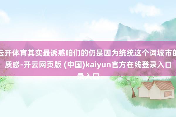 云开体育其实最诱惑咱们的仍是因为统统这个词城市的质感-开云网页版 (中国)kaiyun官方在线登录入口