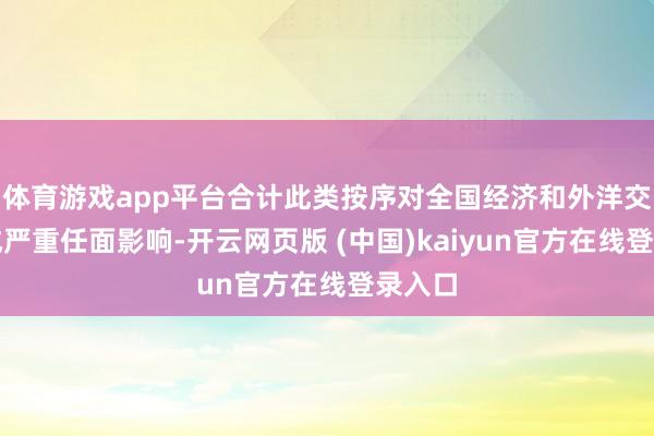 体育游戏app平台合计此类按序对全国经济和外洋交易形成严重任面影响-开云网页版 (中国)kaiyun官方在线登录入口