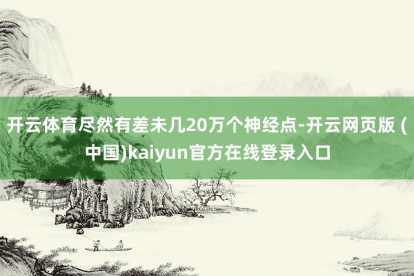 开云体育尽然有差未几20万个神经点-开云网页版 (中国)kaiyun官方在线登录入口