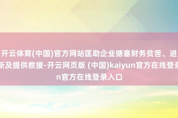 开云体育(中国)官方网站匡助企业搪塞财务贫苦、进行创新及提供救援-开云网页版 (中国)kaiyun官方在线登录入口