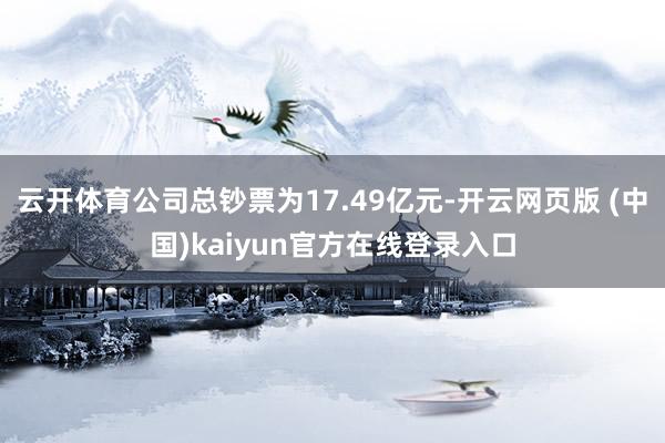 云开体育公司总钞票为17.49亿元-开云网页版 (中国)kaiyun官方在线登录入口