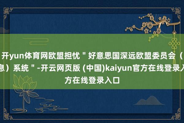 开yun体育网欧盟担忧＂好意思国深远欧盟委员会（信息）系统＂-开云网页版 (中国)kaiyun官方在线登录入口