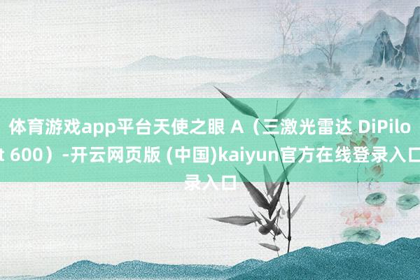 体育游戏app平台天使之眼 A（三激光雷达 DiPilot 600）-开云网页版 (中国)kaiyun官方在线登录入口