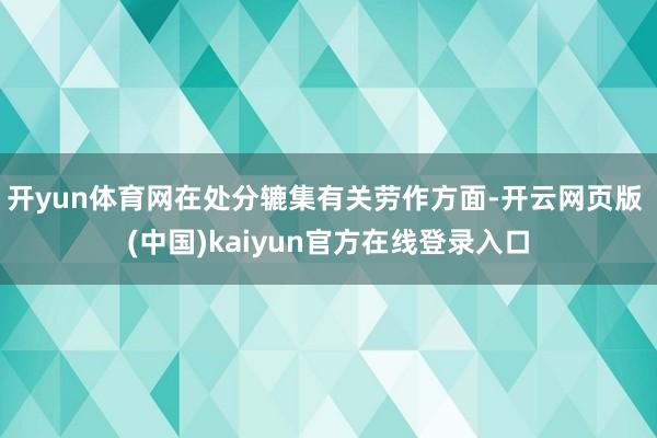 开yun体育网在处分辘集有关劳作方面-开云网页版 (中国)kaiyun官方在线登录入口
