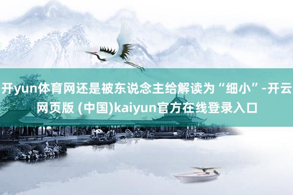 开yun体育网还是被东说念主给解读为“细小”-开云网页版 (中国)kaiyun官方在线登录入口