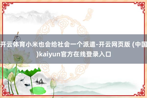 开云体育小米也会给社会一个派遣-开云网页版 (中国)kaiyun官方在线登录入口