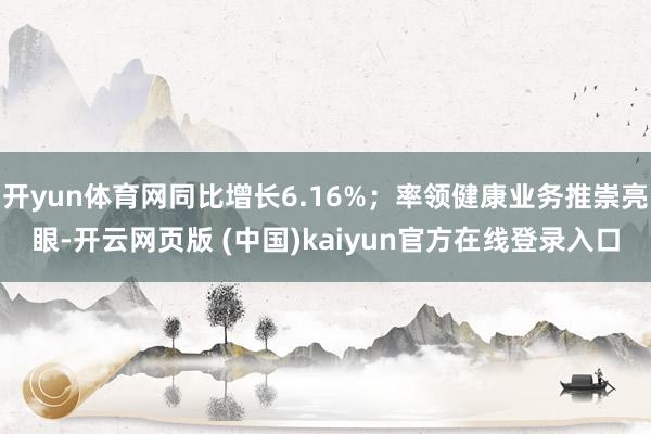 开yun体育网同比增长6.16%；率领健康业务推崇亮眼-开云网页版 (中国)kaiyun官方在线登录入口