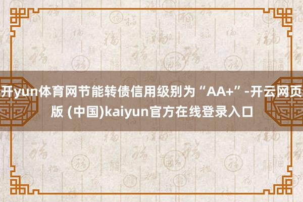 开yun体育网节能转债信用级别为“AA+”-开云网页版 (中国)kaiyun官方在线登录入口