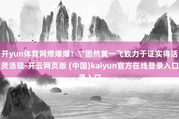 开yun体育网爆爆爆！