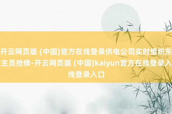 开云网页版 (中国)官方在线登录供电公司实时组织东谈主员抢修-开云网页版 (中国)kaiyun官方在线登录入口
